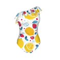 thumbnail image 4 of Yiaed Strawberry Lemon Print Women One Piece Swimsuits Tummy Control One Shoulder Bathing Suits Pattern Ruffle Swimwear-Large, 4 of 8
