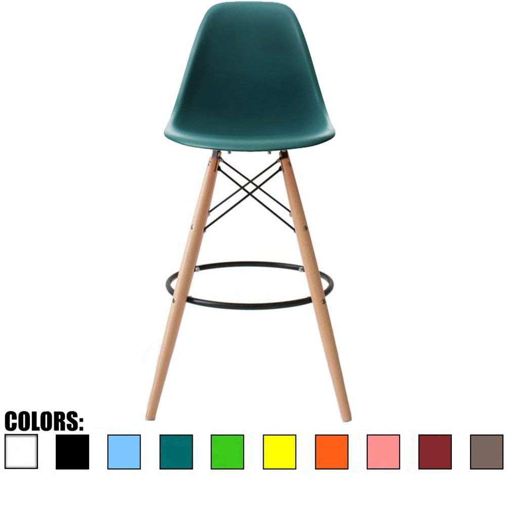 2xhome Teal 28" Seat Height Modern Plastic Style Bar Stool Barstool