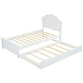 thumbnail image 6 of Euroco Wood Twin Size Platform Bed Frame, Heavy Duty Storage Bed with Trundle Bed for Kids and Adults, No Box Spring Needed, White, 6 of 10