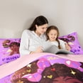 thumbnail image 4 of Castle Fairy Black Kawaii Princess Twin Bedding 7-Piece,Angel Bow Art Bedding Comforter Set,Purple,Pink Reversible, 4 of 7