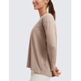 thumbnail image 4 of CRZ YOGA Pima Cotton Boat Neck Top,Workout, Loose Fit, Hip Length, Long Sleeve Shirts for Women, 4 of 6