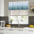 thumbnail image 5 of Coastal Wave Valances for Windows, Decorative Rod Pocket Window Valance Curtains, Summer Ocean Nautical Beach Ombre Sky Blue Short Curtain Drapes for Kitchen/Living Room, 2 Panels, 42" W x 18" L, 5 of 8