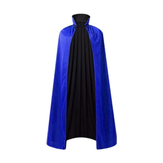 BELOVING Cape d'Halloween Cape de Diable Cape de Magicien Cape Confortable Douce Cape Réversible Noir Bleu