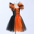 thumbnail image 5 of LUOGENLI Summer Dresses for Girls 10-12 Toddler Kids Baby Girls Magnificent Witch Black Gown Fancy Dress up Party Dresses Graduation Dresses for Girls a-Orange Size 10-12 Years, 5 of 6