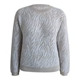 thumbnail image 1 of Suéter George para Mujer, con Cuello Redondo,Jacquard,Estampado Animal Print Beige Talla G, 1 of 4