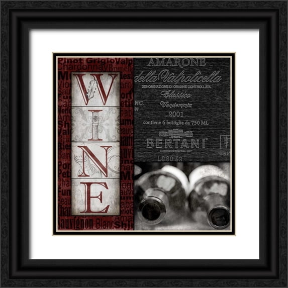 Wolk, Lisa 20x20 Black Ornate Wood Framed with Double Matting Museum Art Print Titled - Vintage Amarone