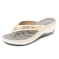 thumbnail image 1 of CAROOTU Femmes Doux Semelle Arquée Pantoufles Non Slip Plage Tong avec Boucle en Métal Utilisation Intérieure Extérieure, 1 of 7