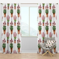 Designart 'Home Flower In Claypots' Floral Blackout Curtain Panel