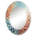 thumbnail image 2 of Designart "Teal Orange Bold Abstract Flow composition I" Abstract Collages Round Wall Mirror - Modern Oval Printed Decorative Oversized Mirror - Multiple Color Options, 2 of 4