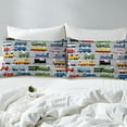 thumbnail image 4 of Boys Bed Sheets Set Twin Size Train Sheet Set,Colorful Steam Engine Truck Bedding Set For Kids Girls Toddler Train Transportation Sheets 3Pcs,Gray,Blue,Red,Yellow, 4 of 6