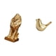 thumbnail image 5 of Set de figuras de león, estatua de animal de resina, figura de pájaro, adorno de pájaros dorados, pequeños accesorios decorativos, diseño creativo, 5 of 8