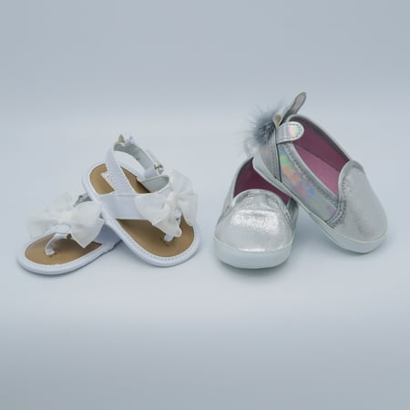 

Pre-owned Laura Ashley Girls White | Silver Shoes size: 2-3 Infant