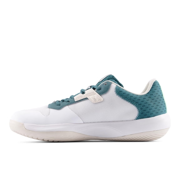 New Balance Men's 696 V6 Hard Court Tennis Shoe, White/Green, 11.5