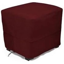Eevelle Patio Square Ottoman Cover with Marine Grade Fabric - Waterproof Outdoor Ottoman Cover - Furniture Set Covers for Ottoman - Easy to Install -  17"H x 26"L x 26"W, Burgundy