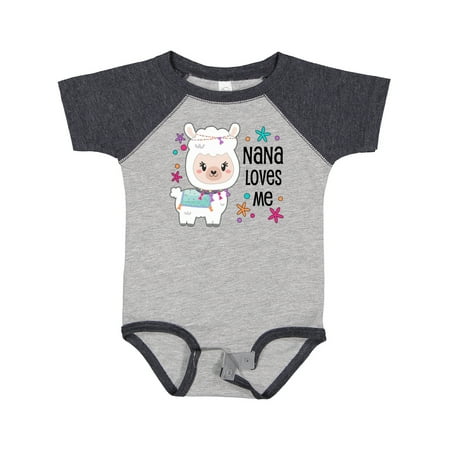 

Inktastic Nana Loves Me- Cute and Happy Llama Gift Baby Boy or Baby Girl Bodysuit