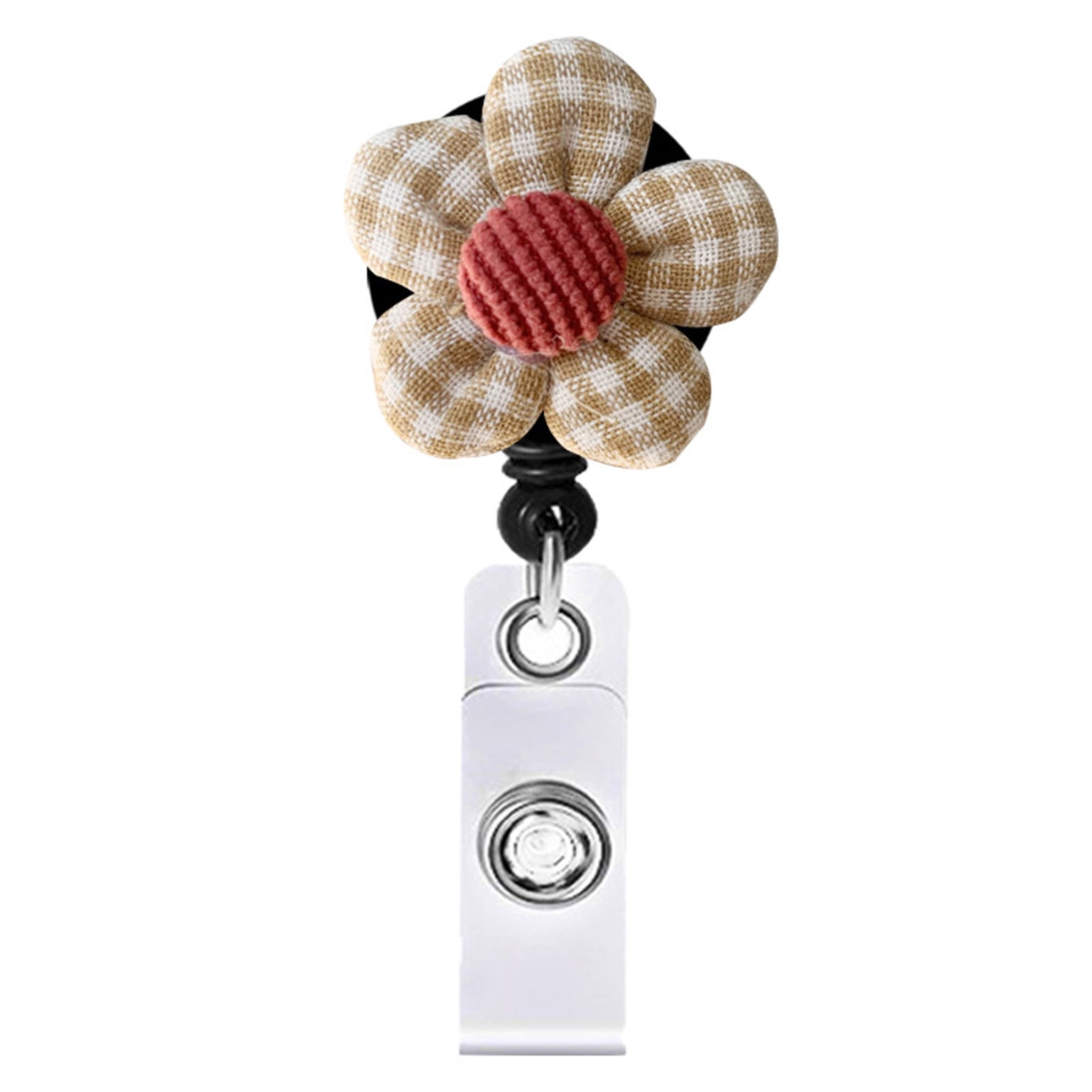Retractable Badge Reel ID Holder Cross with Butterfly and Flowers, 51