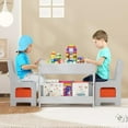 thumbnail image 3 of Kids Table and Chair Set - 4 in 1 Wooden Activity Table & 2 Chairs, Storage Drawer, Detachable Tabletop, for Drawing, Reading, Crafts, Art, Homework, 3 of 6