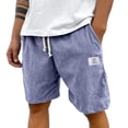 thumbnail image 2 of Lumtrix Men's Loose Fitted Corduroy Shorts Casual Elastic Waist Drawstring Long Shorts with Pockets Purple 5XL, 2 of 5