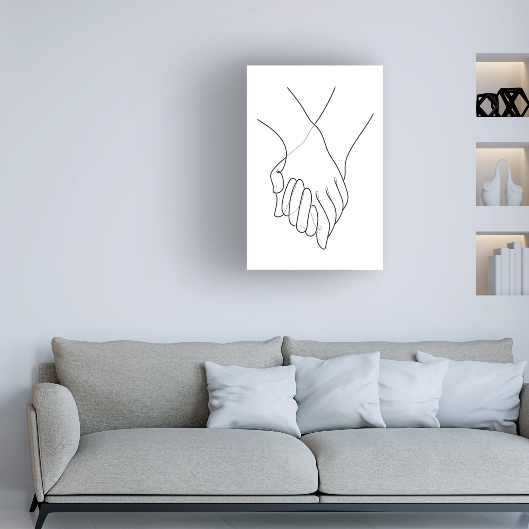 Pictufy Studio II 'Holding Hands Lines' Canvas Art - 16 x 24 Inches