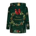 thumbnail image 5 of Women's Knit Sweater Pullover Hooded Sweatshirt with Christmas Print, Cute and Comfortable, Perfect for Fall and Winter Casual Wear and Holiday Festivities,Dark Green,S, 5 of 5