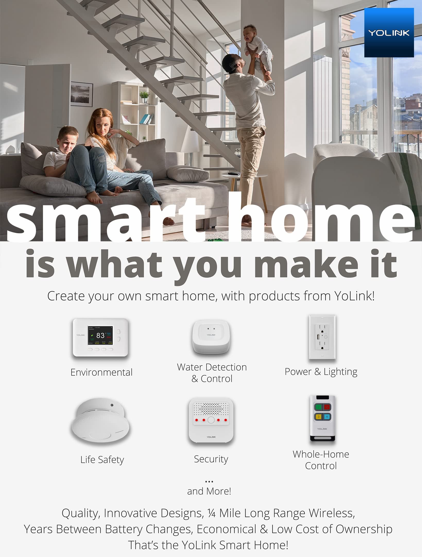 YoLink Relay, YoLink 1/4 Mile Super Long Range Smart Relay Compatible with Alexa, Google, and IFTTT, Max. 5 amps - YoLink Hub Included