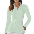 thumbnail image 2 of SwiftWear Women's Long Sleeve Golf Shirts, Quarter Zip Pullover Athletic Workout Running Tops Solid Color 2XL, 2 of 5
