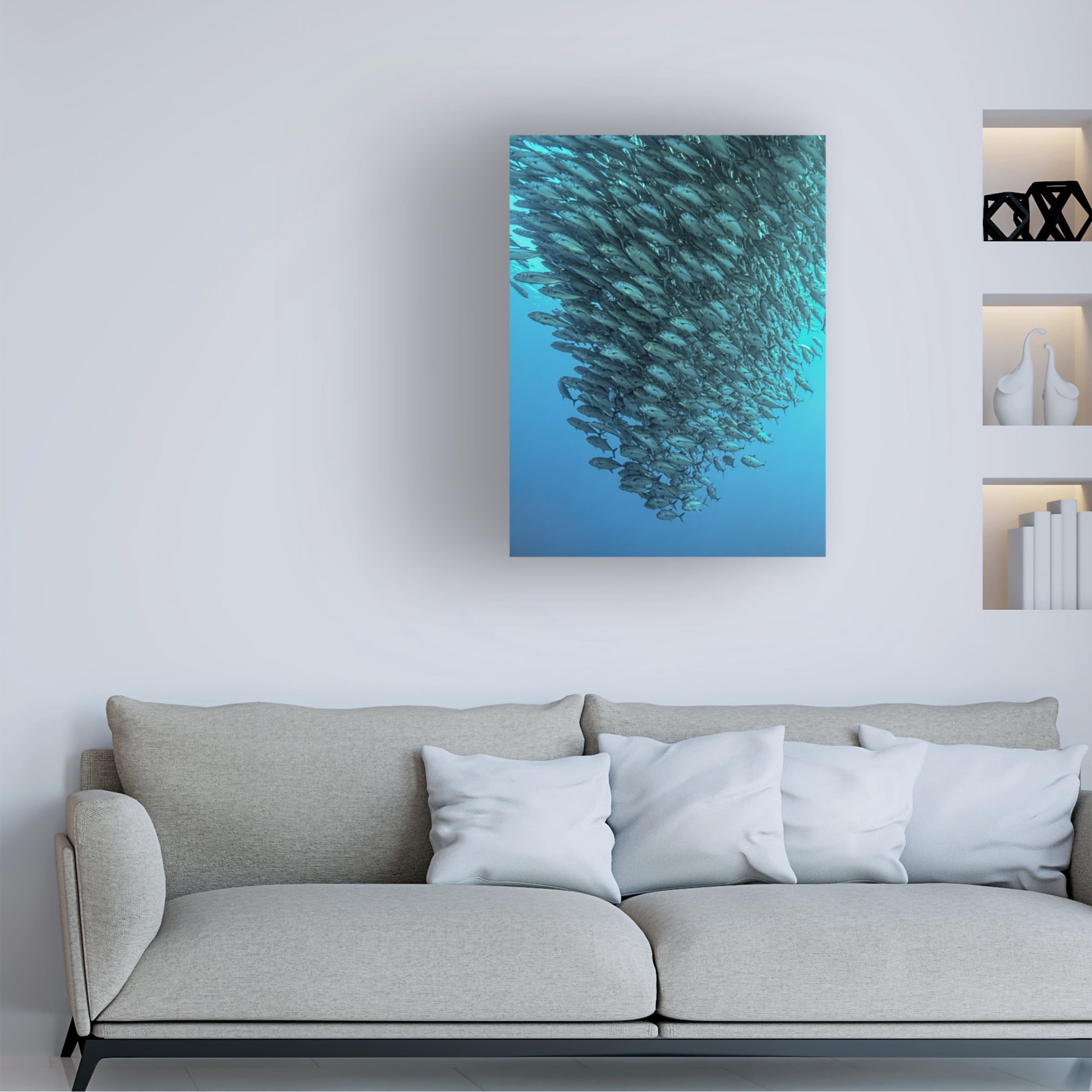 Henry Jager 'Schooling Jackfishes' Canvas Art