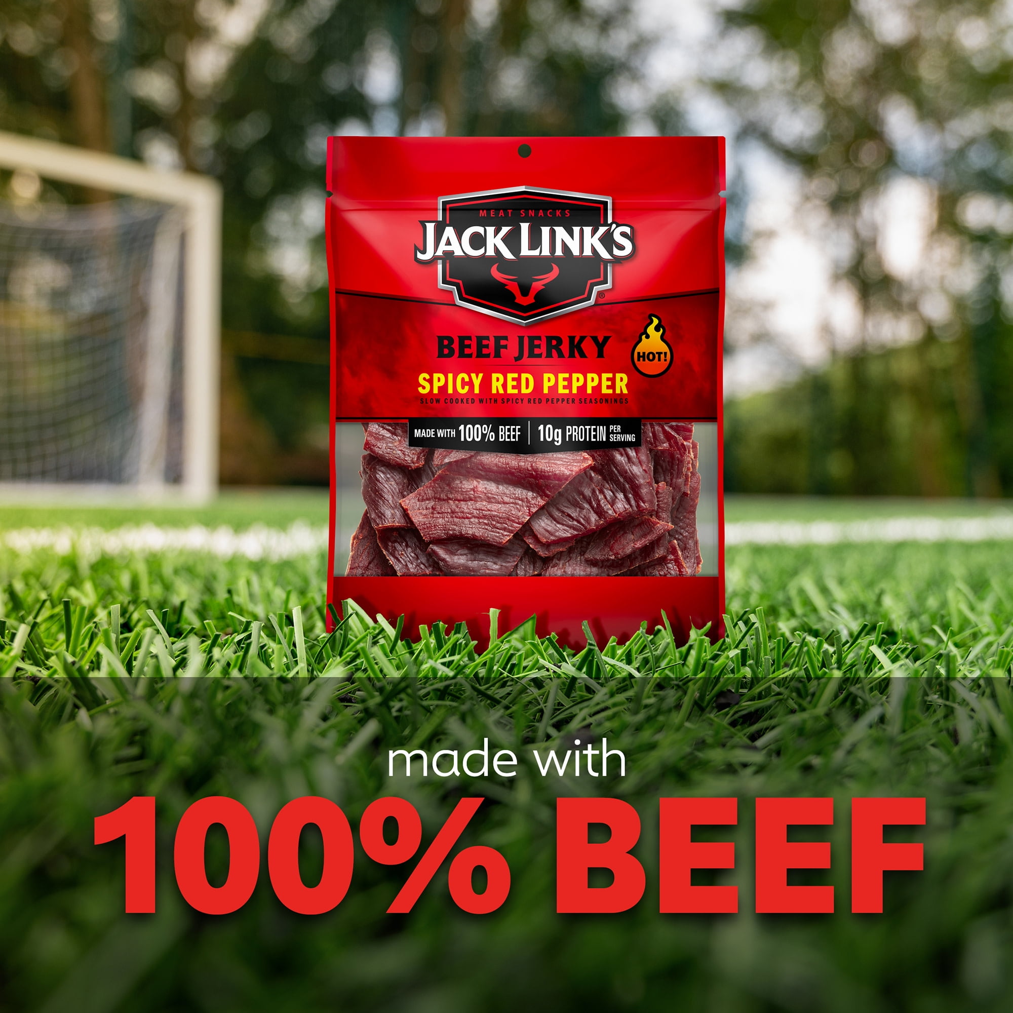 (8 pack) Jack Link’s Beef Jerky, Spicy Red Pepper, Made with 100% Beef, 10g of Protein per Serving, 5 Ounce, Resealable Bag