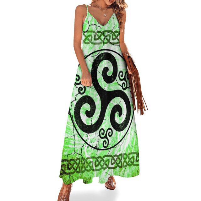 Nuevo vestido sin mangas Triskellion irlandés negro Vestidos de cóctel Vestido de mujer