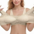 thumbnail image 4 of Homenesgenics Plus Size Bras for Women 3pc Women Lace Patchwork Bra Wireless Underwear Bra Full-Coverage Bras Beige XXXXL, 4 of 9