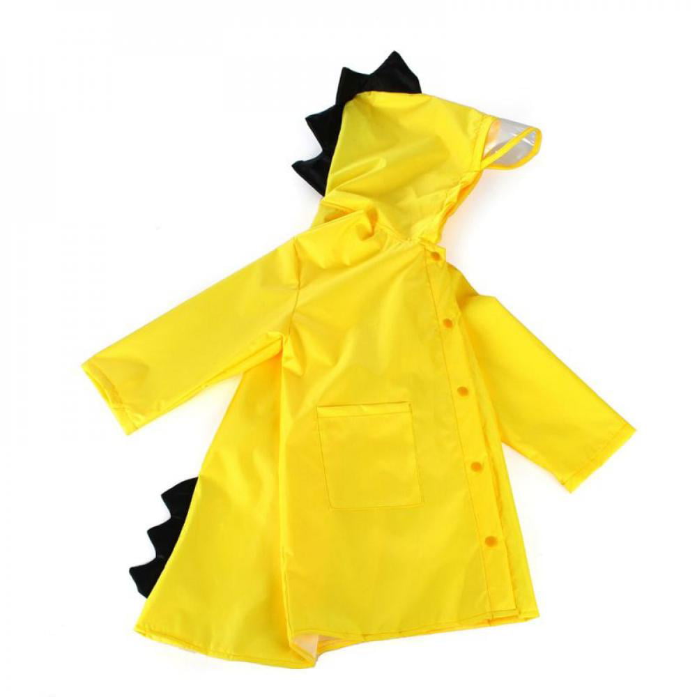 Kids Boys Girls Rain Jacket Cartoon Dinosaur Raincoat Lightweight Rainwear QL 
