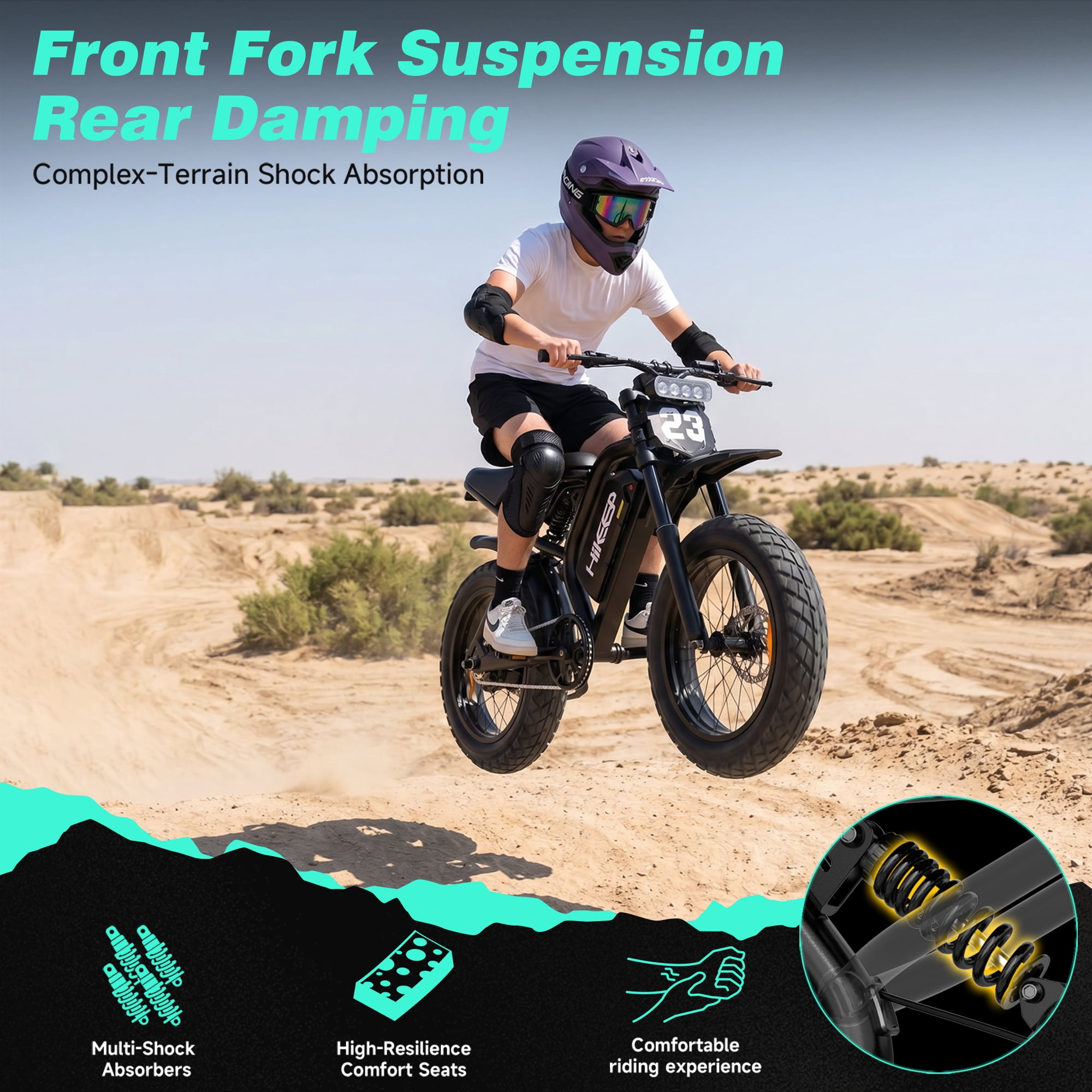 20" Fat Tire Electric Bike for Adults, 750W 1500W Peak Motor, 48V 17.5Ah Battery Ebike, E-Mountain Bike, UL2849
