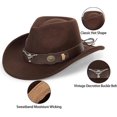 thumbnail image 2 of 2025 Latest Model Classic Western Cowboy Hat for Men Women Brown Cowgirl Roll Up, 2 of 5