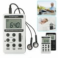thumbnail image 1 of Mini radio AM/FM con transistores LCD, sintonización digital, batería recargable, estéreo personal con auriculares para escuchar en movimiento, 1 of 3