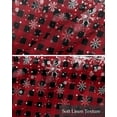 thumbnail image 6 of Red Black Plaid Christmas Snowflake Linen Curtain Valance for Bedroom/Bathroom/Kitchen/Office/Living/Dining Room Window,Winter Snowflake Xmas Rod Pocket Topper Decorative Cafe Drapes Panel 42"x12", 6 of 6