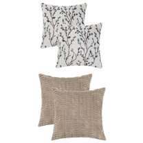 Unique Bargains 4 Pcs Modern Soft Throw Pillow Covers 18" x 18" Brown/Blue Flower