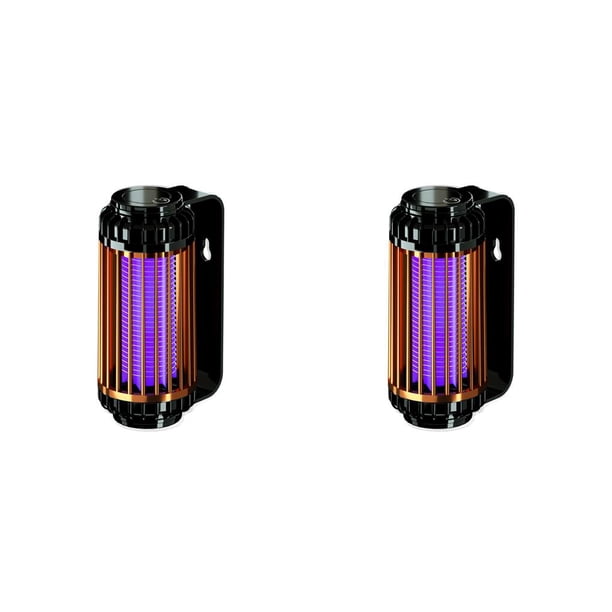 Injueey Repelente de insectos eléctrico de 5W y 5V, lámpara electrónica alimentada por USB, carcasa PS, luz nocturna, dispositivo de Control de plagas Negro 2piezas