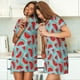 thumbnail image 4 of Fotbe Watermelon Bata de Dormir para Mujer con Estampado, Camisón de Algodón de Manga Corta, Ropa de Dormir Casual, 4 of 6