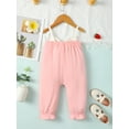 thumbnail image 3 of 12 Months Baby Girls One-piece Bodysuit 18 Months Girls Sleeveless Jumpsuit Toddler Girls Suspender Bodysuit Pink, 3 of 6
