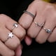 thumbnail image 5 of Vintage 5pcs Punks Stack Moon Por s Stack Band Midi Rings, 5 of 7