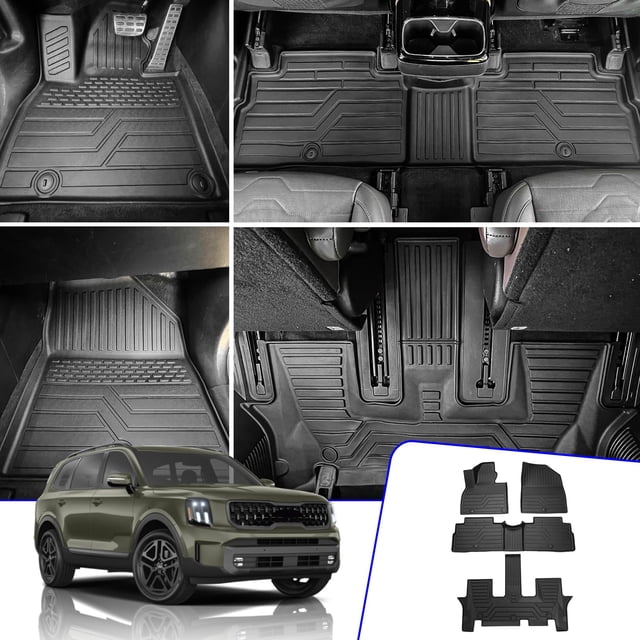 Rongtaod Alfombrillas Compatibles Con Kia Telluride 2020-2025, 7 Y 8 Asientos, Alfombrilla De Carga Para Maletero, Revestimiento De Carga Tpe Para Todo Tipo De Clima, Accesorios Para Kia Telluride 202