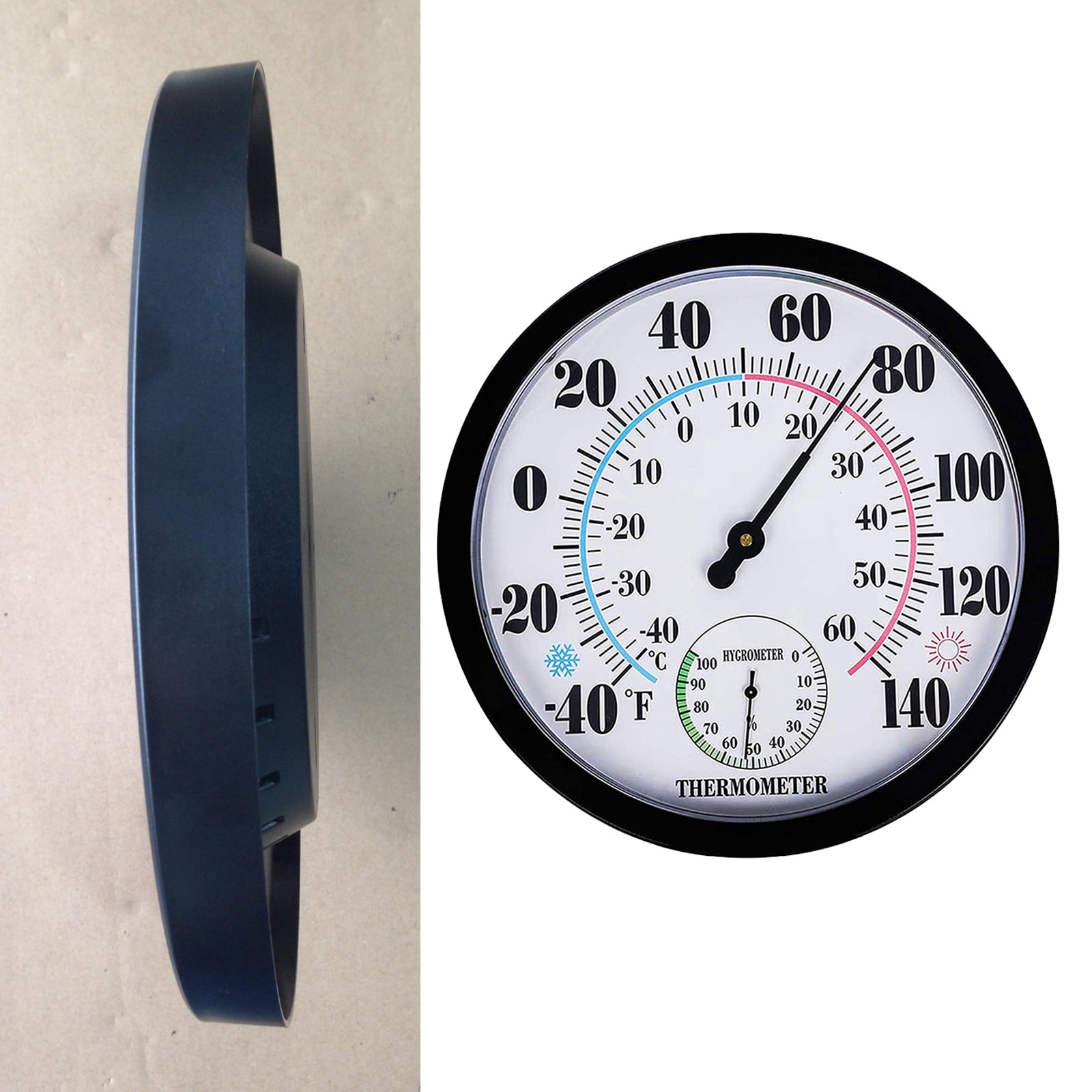 Nishiyuenyi 9.84 Inch Wall Indoor Outdoor Hygrometer Humidity Meter Thermometer Temperature