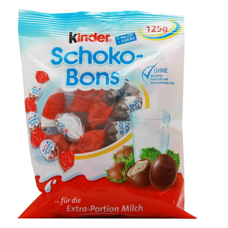 Kinder Schokobons milk chocolate with milk hazelnut filling 125g