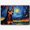 German Pinscher, variant on German Wirehaired Pointer Canvas Wall Art with Starry Night Van Gogh Painting Pictures Modern Abstract Landscape Artwork for Living Room Bedroom Dinning Décor