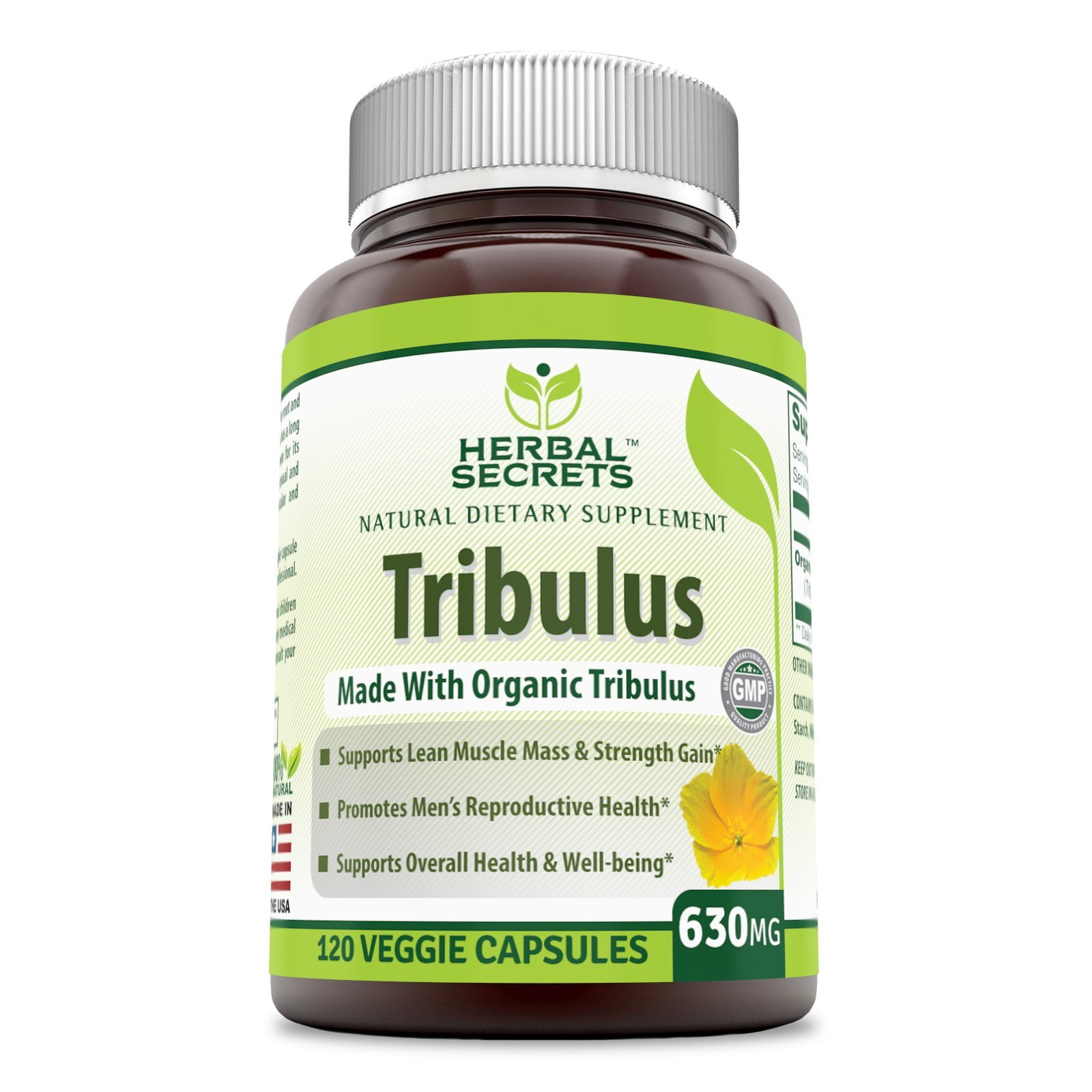 Herbal Secrets Tribulus 630 Mg 120 Veggie Capsules (NonGMO) Made