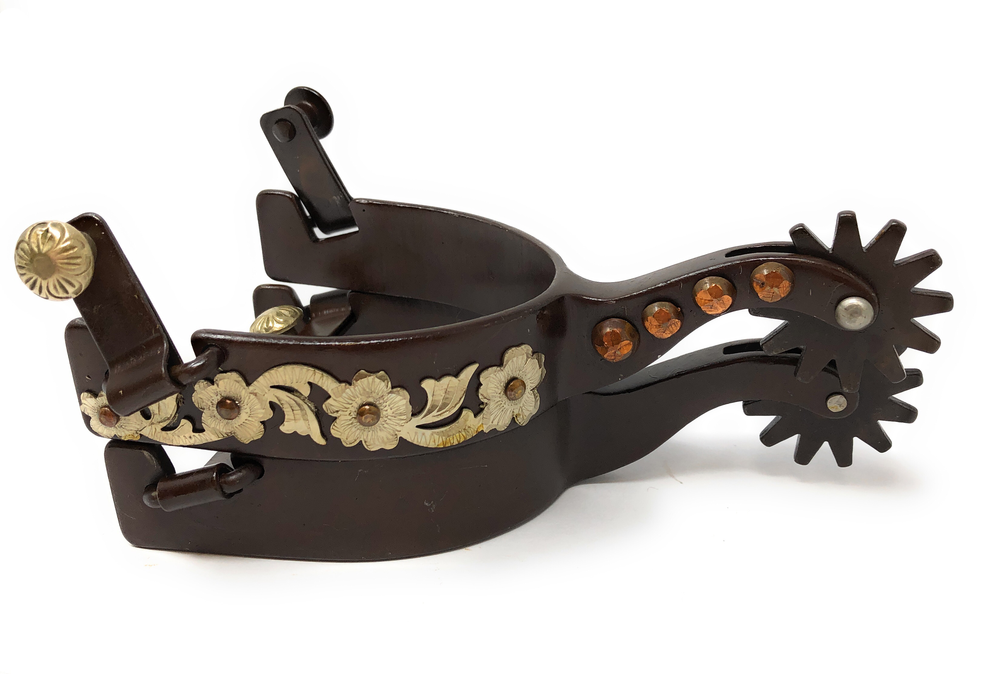 AJ Tack Floral Engraved Spurs Mens