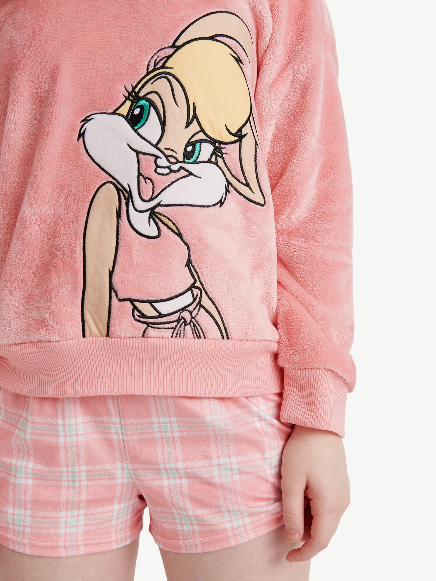 Looney Tunes X Justice Girls Long Sleeve Sleep Top and Shorts, 2-Piece, Sizes 5-18