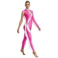 thumbnail image 2 of YiZYiF Women's Gymnastics Jumpsuit Single Sleeve Skating Dance Unitard Acrobatics Performance Costumes Hot Pink XL, 2 of 7