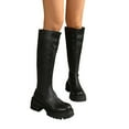 thumbnail image 5 of Knee High Riding Boots Platform Sole Comfortable Footwear for Fall and Winter Fashion Booties with Rear Zipper, 5 of 9