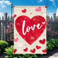 thumbnail image 2 of Valentines Day Garden Flag 12x18 Inch Double Sided Red Heart Design Small Outdoor Yard Flag Romantic Banner for Porch Lawn Patio Spring Decor, 2 of 6